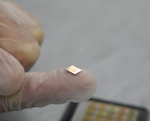 photonic biosensor chip on a fingertip