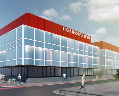 Artist's render of the University of Twente's High Tech Foundry for silicon nitride production in Enschede.